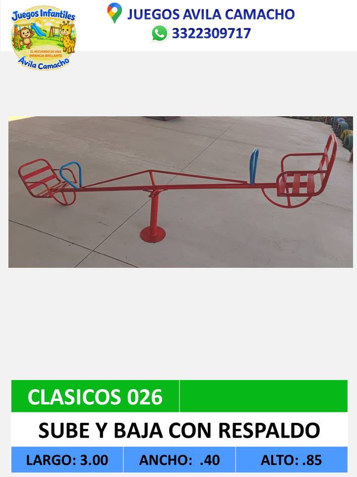 sube y baja con respaldo